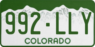 CO license plate 992LLY