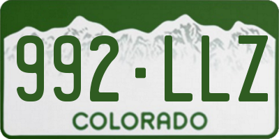CO license plate 992LLZ