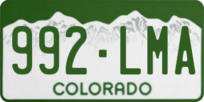 CO license plate 992LMA