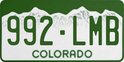 CO license plate 992LMB