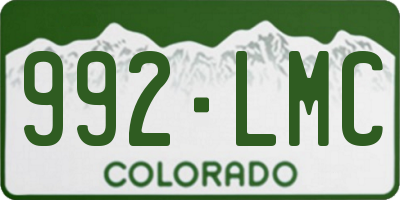 CO license plate 992LMC
