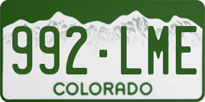 CO license plate 992LME