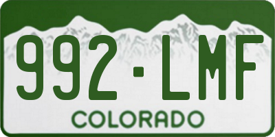 CO license plate 992LMF