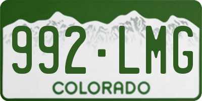 CO license plate 992LMG