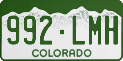 CO license plate 992LMH