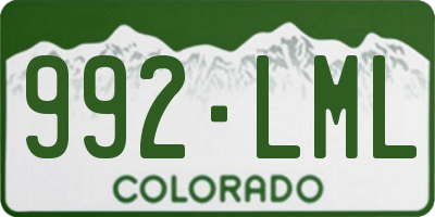 CO license plate 992LML