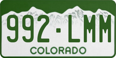 CO license plate 992LMM