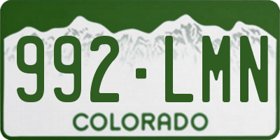 CO license plate 992LMN