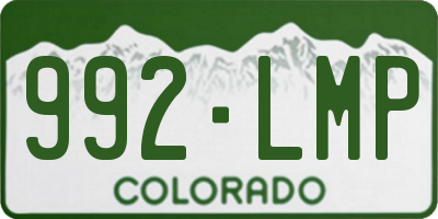 CO license plate 992LMP
