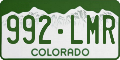 CO license plate 992LMR