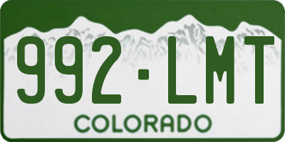 CO license plate 992LMT
