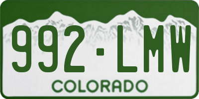 CO license plate 992LMW