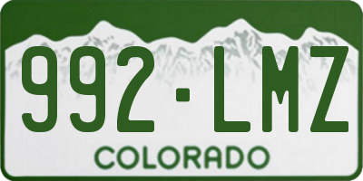 CO license plate 992LMZ