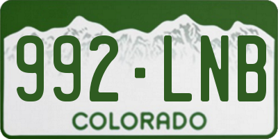 CO license plate 992LNB