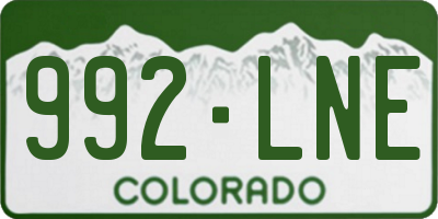 CO license plate 992LNE
