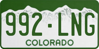 CO license plate 992LNG