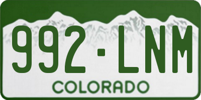 CO license plate 992LNM