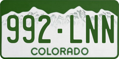 CO license plate 992LNN