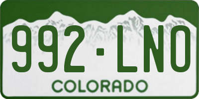 CO license plate 992LNO