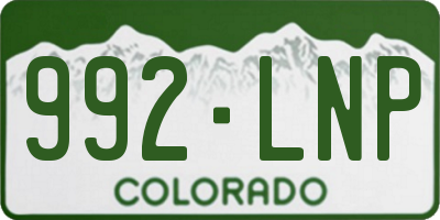CO license plate 992LNP
