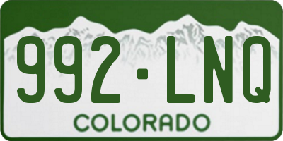 CO license plate 992LNQ