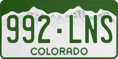 CO license plate 992LNS