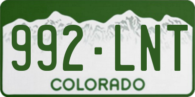 CO license plate 992LNT