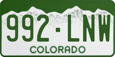 CO license plate 992LNW