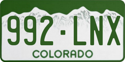 CO license plate 992LNX