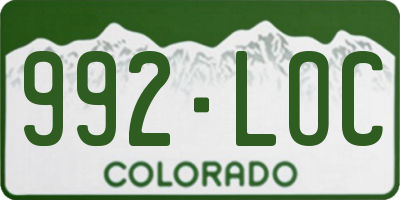CO license plate 992LOC