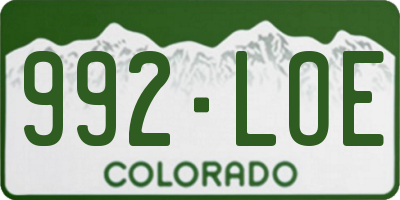 CO license plate 992LOE