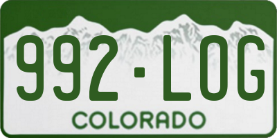 CO license plate 992LOG