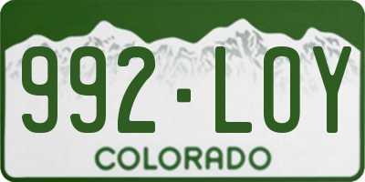 CO license plate 992LOY