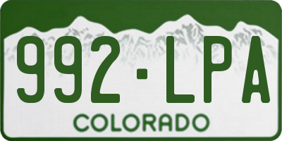 CO license plate 992LPA