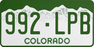 CO license plate 992LPB