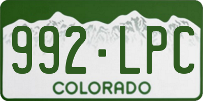 CO license plate 992LPC
