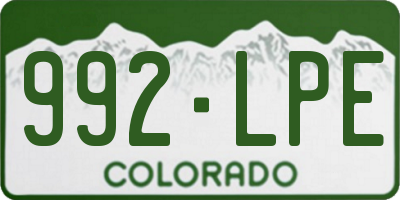 CO license plate 992LPE