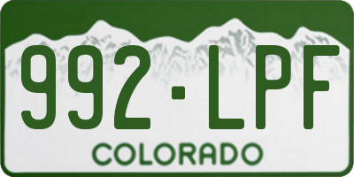 CO license plate 992LPF