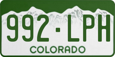 CO license plate 992LPH