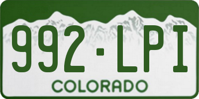 CO license plate 992LPI