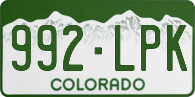 CO license plate 992LPK