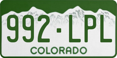 CO license plate 992LPL