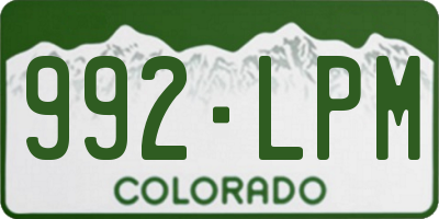 CO license plate 992LPM
