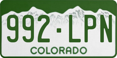 CO license plate 992LPN