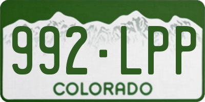CO license plate 992LPP