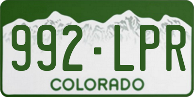 CO license plate 992LPR