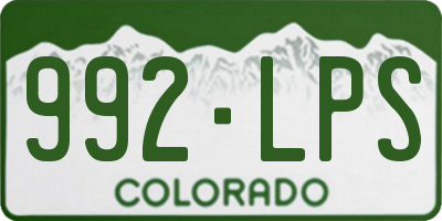 CO license plate 992LPS