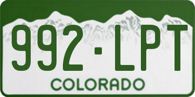 CO license plate 992LPT