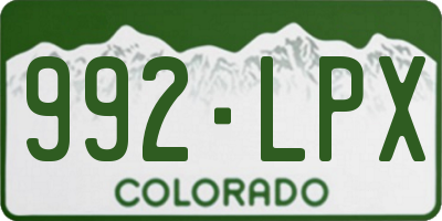 CO license plate 992LPX