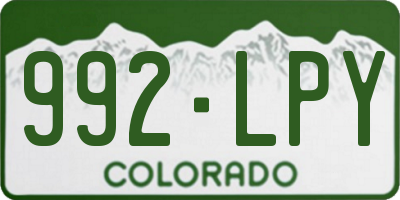 CO license plate 992LPY